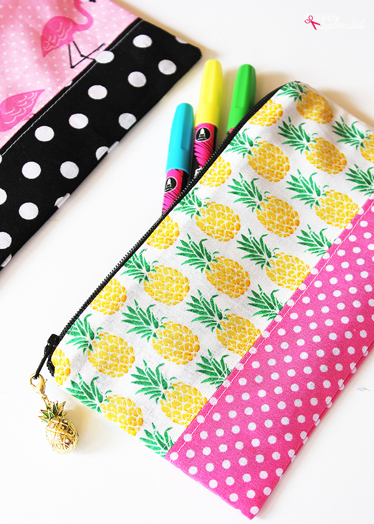 Zipper Pencil Pouch DIY Sewing Tutorial by Positively Splendid