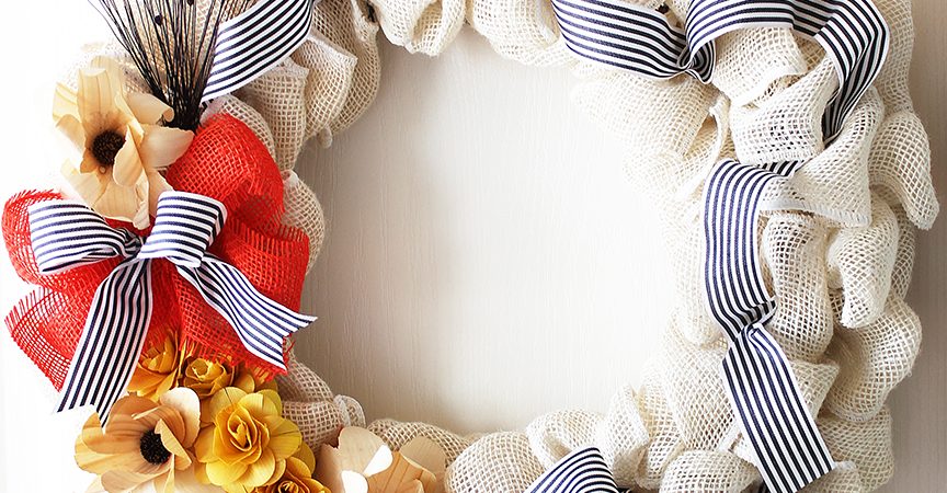 How to Make a DIY Burlap Flower Wreath - Such a pretty idea for any season!