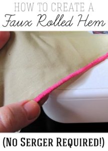 Create faux rolled hems - no serger required!