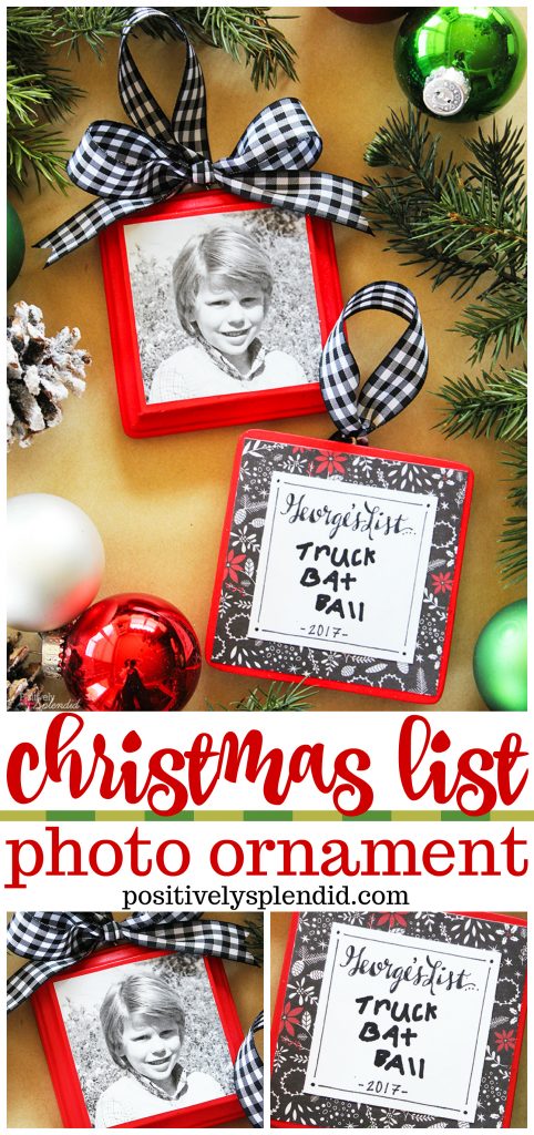 Keepsake Christmas List Photo Ornaments  Positively Splendid {Crafts