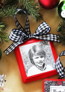 Christmas List Photo Ornaments. A child's photo on the front and their Christmas list on the back. A great keepsake handmade ornament idea!
