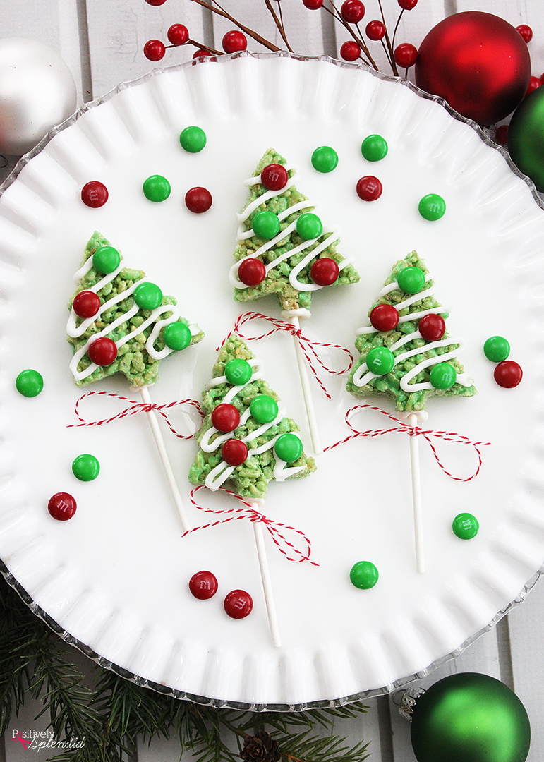 Christmas Tree Rice Krispie Treat Pops - Positively Splendid {Crafts ...