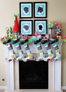 I love all of the whimsical details in this fun Christmas mantel as Positively Splendid!