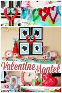 Adorable Valentine's Day mantel decor at PositivelySplendid.com