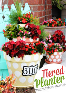 This tiered planter at Positively Splendid is so perfect for sprucing up outdoor spaces!