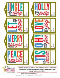 Free printable Christmas gift tags