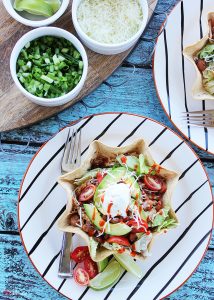 Slow Cooker Pork and Bean Taco Bowls - An easy and delicious Crock Pot dinner idea!