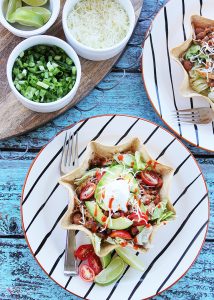 Slow Cooker Pork and Bean Taco Bowls - An easy and delicious Crock Pot dinner idea!