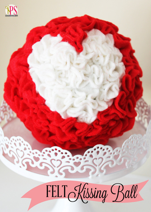 Felt Heart Kissing Ball Craft