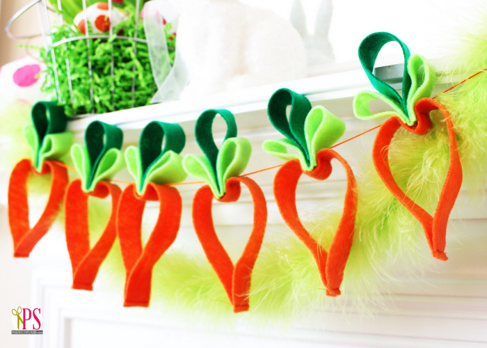 Easy Felt Carrot Garland Easter Craft :: PositivelySplendid.com