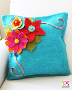 Felt Flower Pillow :: PositivelySplendid.com