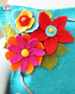 Felt Flower Pillow :: PositivelySplendid.com
