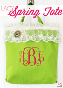 Lace-Embellished Spring Tote :: PositivelySplendid.com