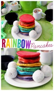Rainbow pancakes for St. Patrick's Day!