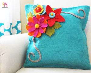 Felt Flower Pillow :: PositivelySplendid.com