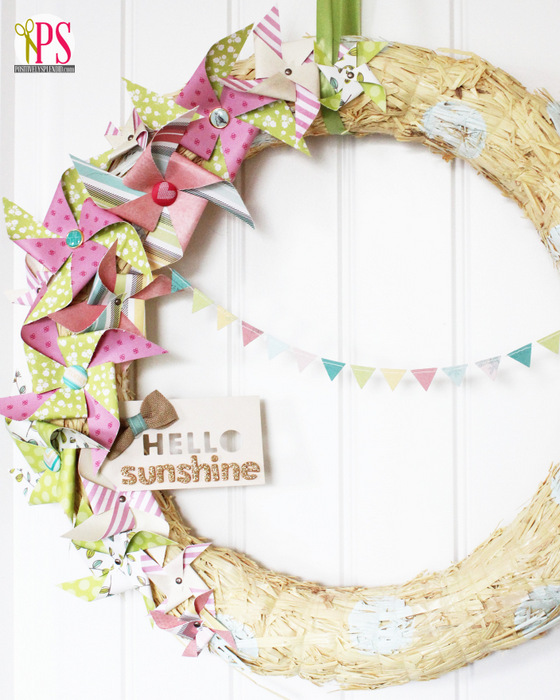 Spring Pinwheel Wreath :: PositivelySplendid.com