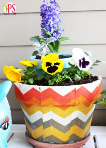 Fabric-Decoupaged Clay Pots :: PositivelySplendid.com