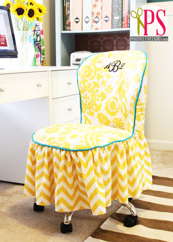 Kontorstol Slipcover Tutorial:: PositivelySplendid.com