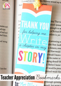 Teacher Appreciation Bookmark by Positively Splendid for Tatertots and Jello