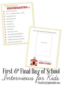 First and Final Day of School Interviews for Kids by Positively Splendid