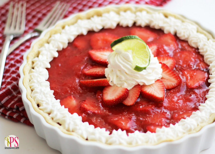 Fresh Strawberry Lime Pie :: PositivelySplendid.com