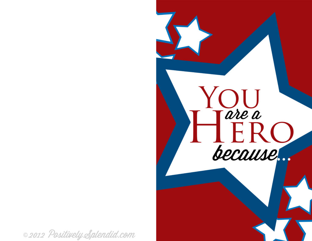 Free Printable Memorial Day Hero Card :: PositivelySplendid.com
