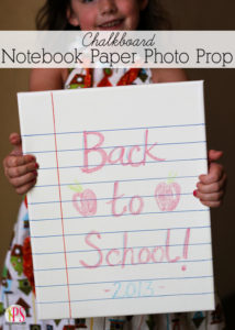 Chalkboard Notebook Paper Photo Prop at Positively Splendid