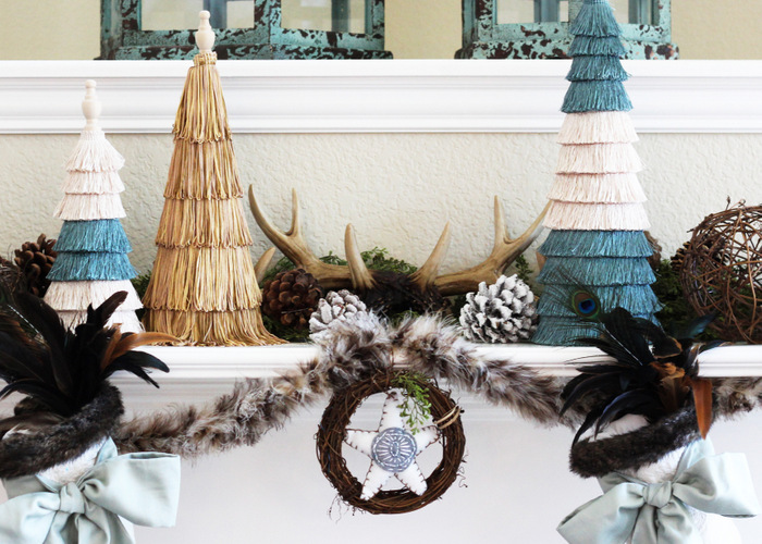 Rustic & Luxe Holiday Mantel at Positively Splendid. Part of the HGTV Holiday House Mantel Blogger Design Challenge!