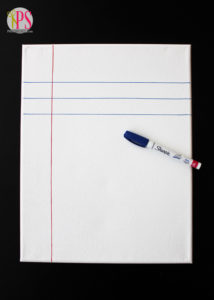 Notebook Paper Chalkboard Sign