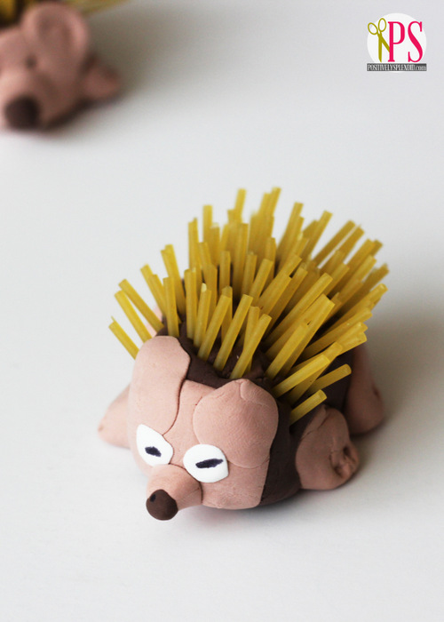 Clay and Spaghetti Hedgehog Kids' Craft - Positively 