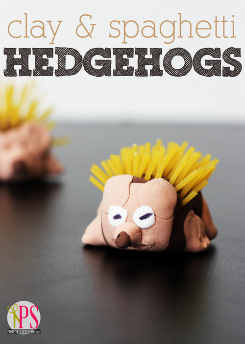 Clay and Spaghetti Hedgehog Kids' Craft :: PositivelySplendid.com