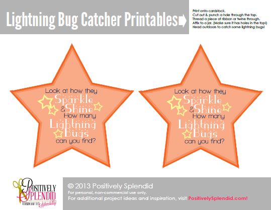 Lightning Bug Catcher Printable
