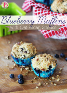 Blueberry Muffins with Oat-Pecan Streusel