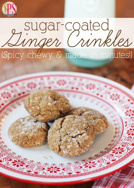 Sugar-Coated Ginger Crinkle Cookies at Positively Splendid