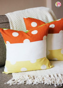 Color Block Candy Corn Pillow Tutorial at Positively Splendid