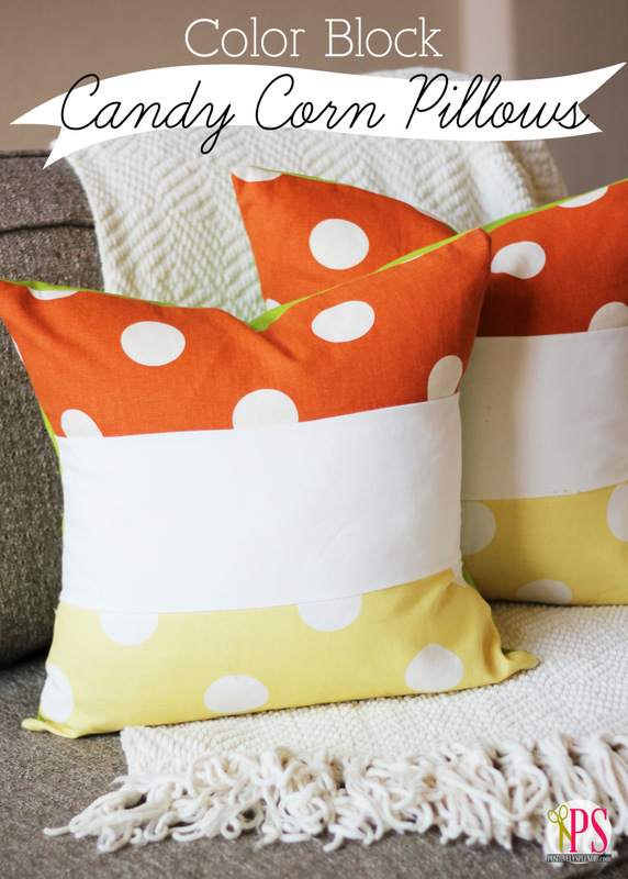 Color Block Candy Corn Pillow Tutorial at Positively Splendid