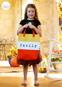 Candy Corn Tote at Positively Splendid. Perfect for trick-or-treat bags!