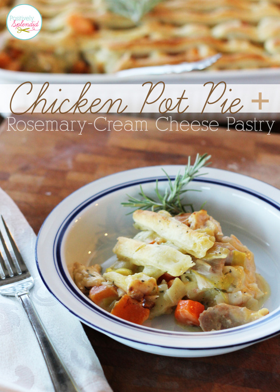 This looks absolutely delicious! Chicken Pot Pie with Rosemary-Cream Cheese Crust at Positively Splendid