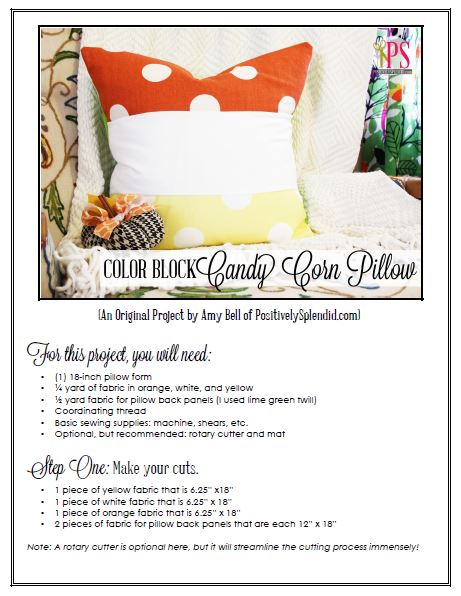 Color Block Candy Corn Pillow PDF Tutorial