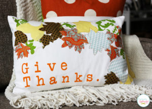 Appliqued Fall Leaf Pillow at Positively Splendid