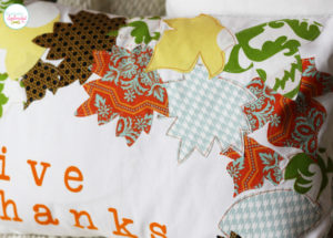 Appliqued Fall Leaf Pillow at Positively Splendid
