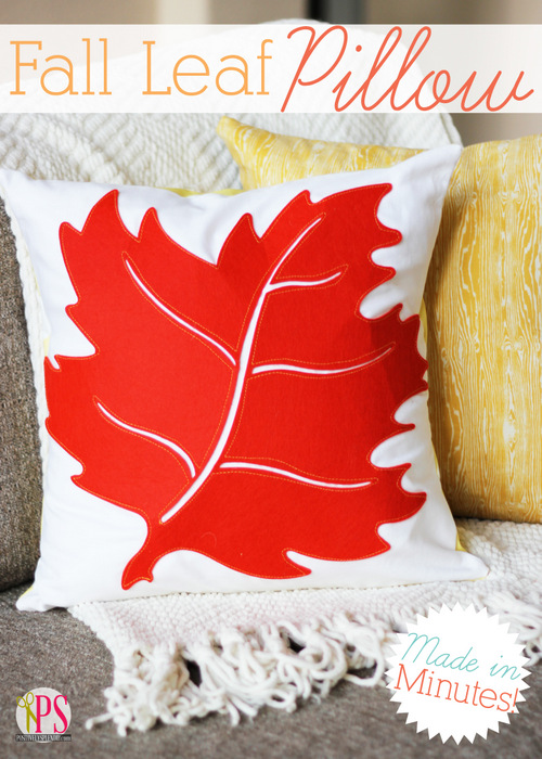 You'll never believe how easy this fall leaf pillow at Positively Splendid is to make! So pretty!