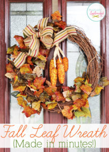 This fall leaf wreath at Positively Splendid can be made in 15 minutes or less. Love it!