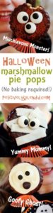 Adorable Halloween marshmallow pie pops at Positively Splendid. No baking required, and made in just minutes!