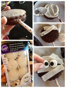 Adorable Halloween marshmallow pie pops at Positively Splendid. No baking required, and made in just minutes!