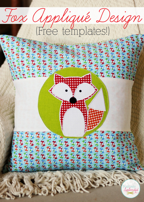 Adorable fox applique design with free templates from Positively Splendid.