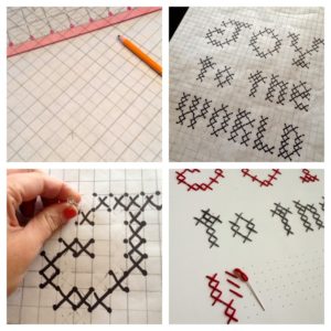 Project tutorial for how to create giant cross-stitch wall art.