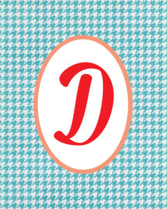 Blue Monogram D