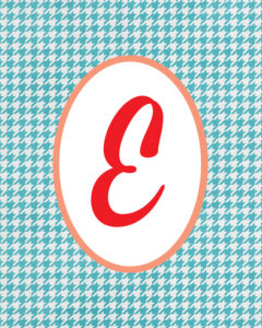 Blue Monogram E