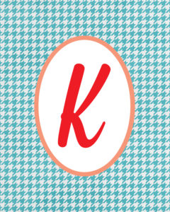 Blue Monogram K